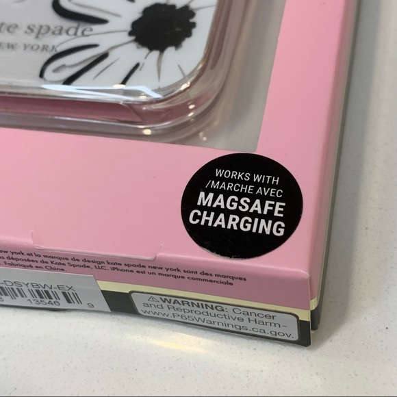 Kate Spade Casual Clear White & Black Floral iPhone 12 & iPhone 12 Pro Case - Picture 4 of 4